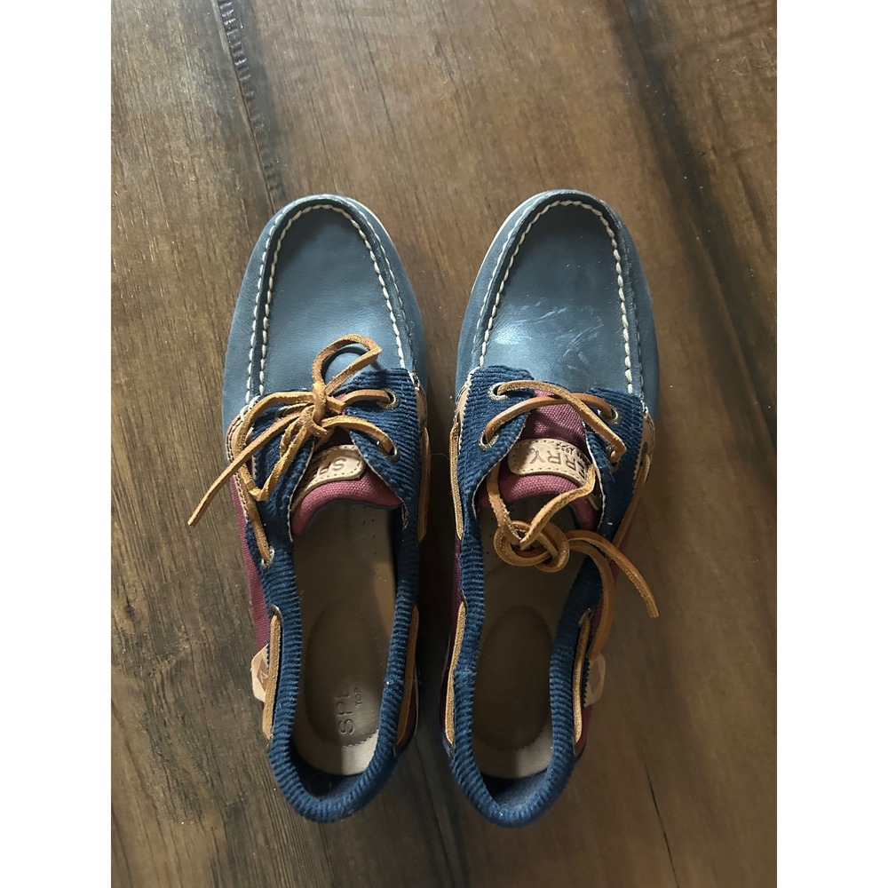 Sperry Womens Boat Shoes Navy Red Size‎ 5.5